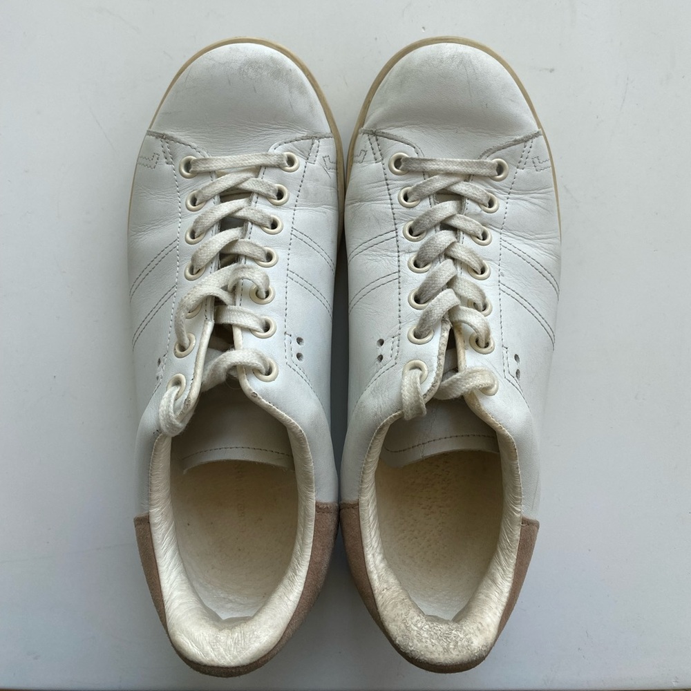 Isabel Marant White and Tan Low-Top Sneakers Size 37